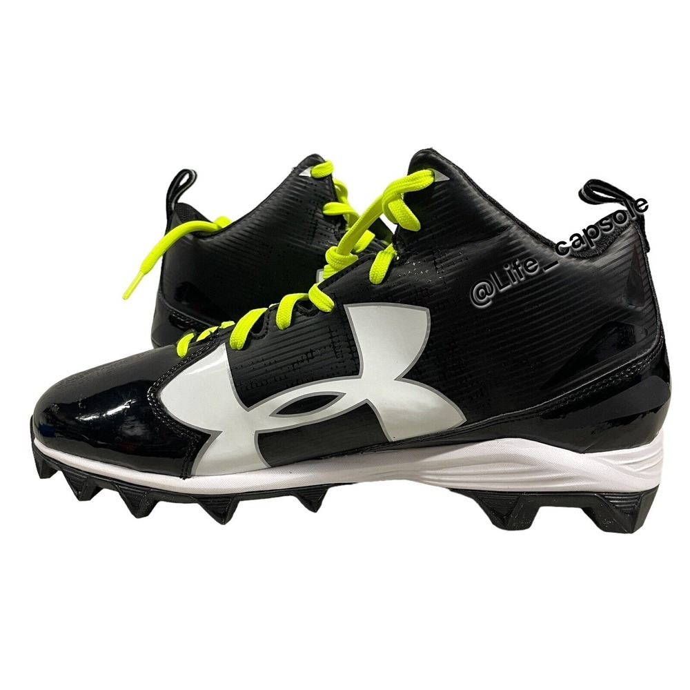 Size 13 Under Armour Crusher RM Black Football Cleats Multi Color Laces Custom - Picture 6 of 16